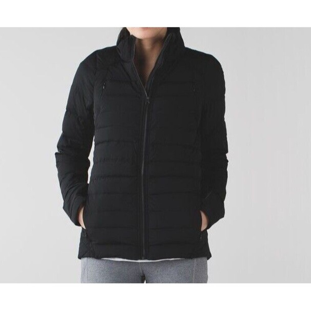 LULULEMON Fluffed Up Jacket Black Goose Down Full Zip Water Wind Resistant 6